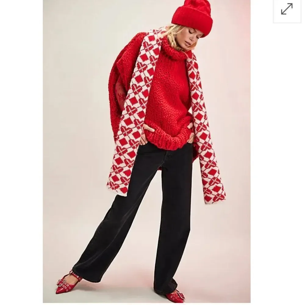 FREE PEOPLE Matchback Scarf - Red